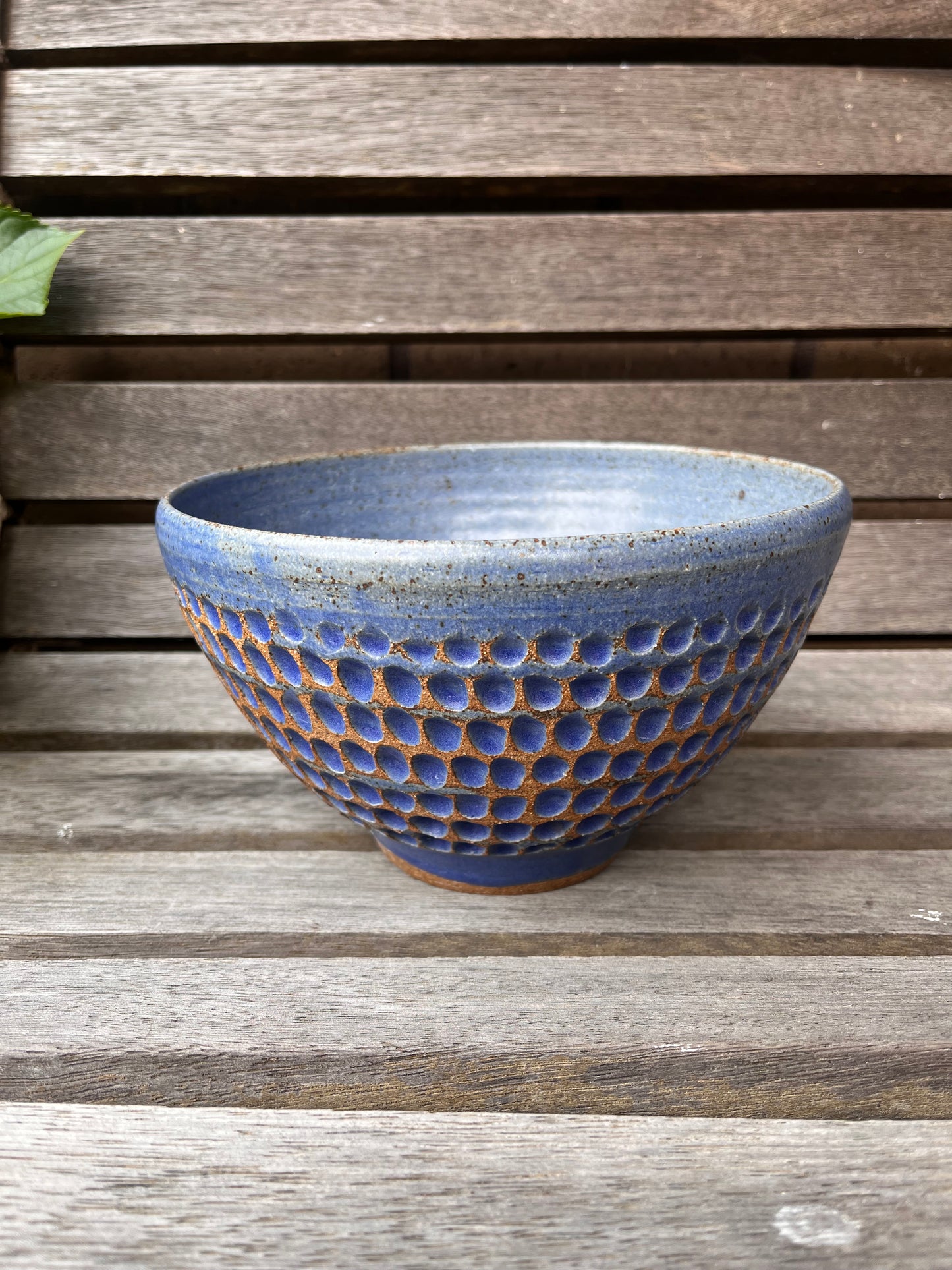 Blue indent bowl