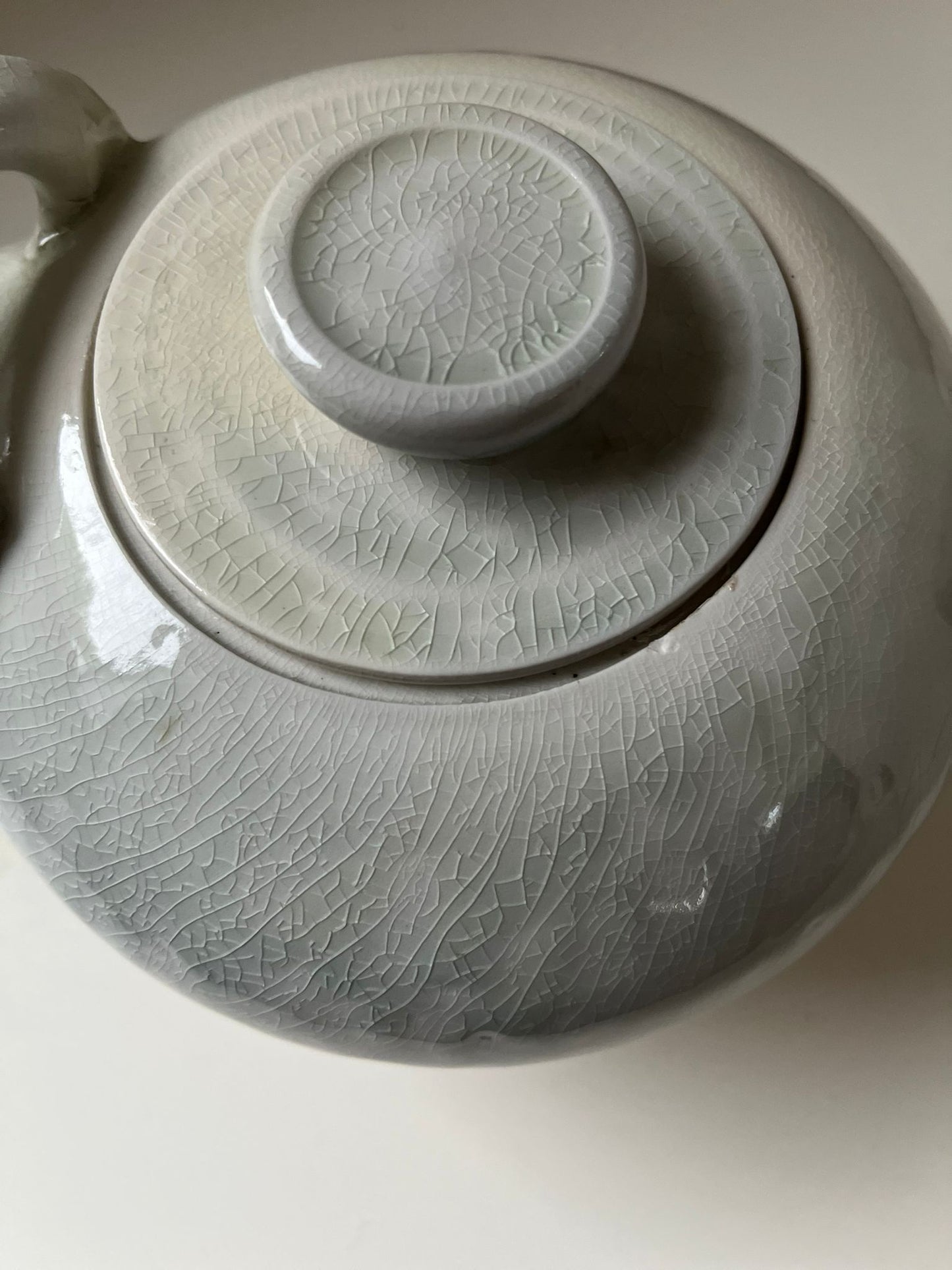 Large salt fired teapot