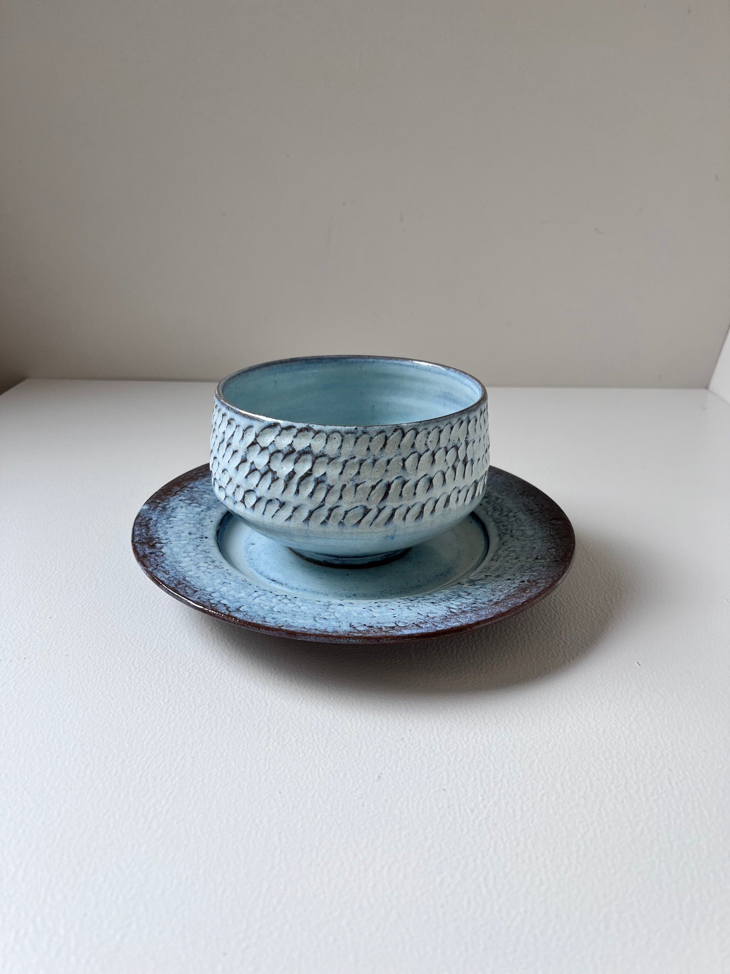 Bowl and plate set | light blue