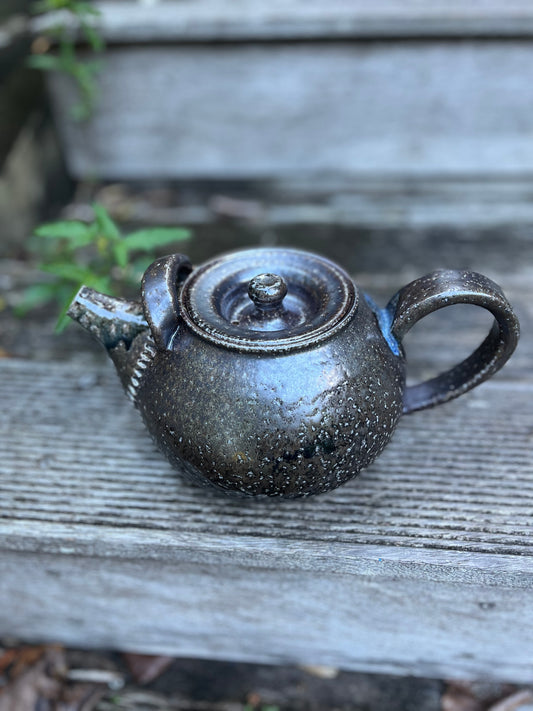 Salt glazed teapot - bronze
