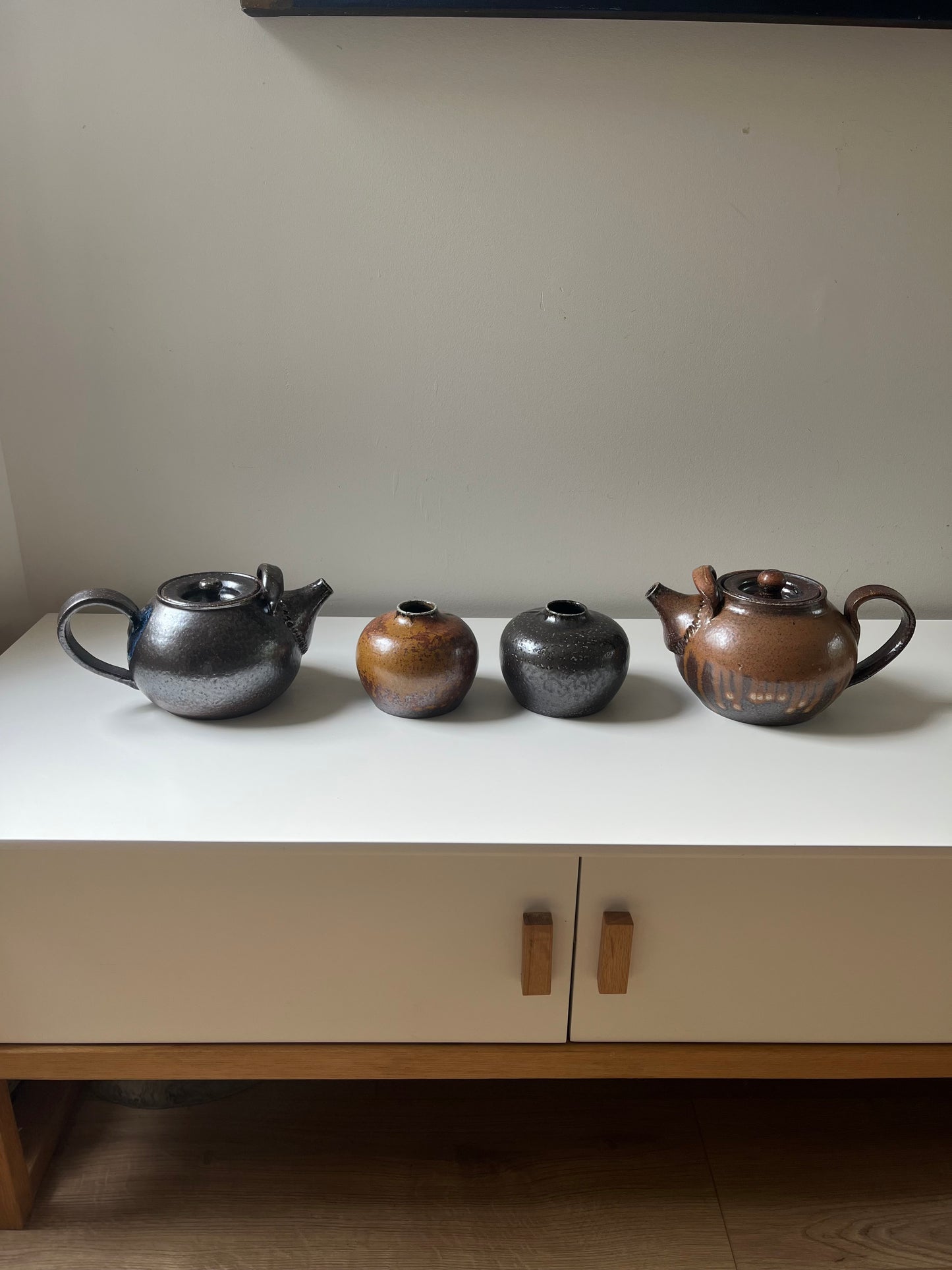 Salt glazed teapot - bronze