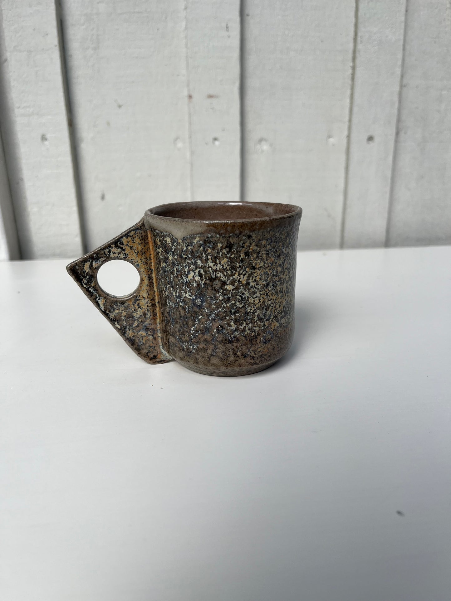 Salt glazed mug - snow