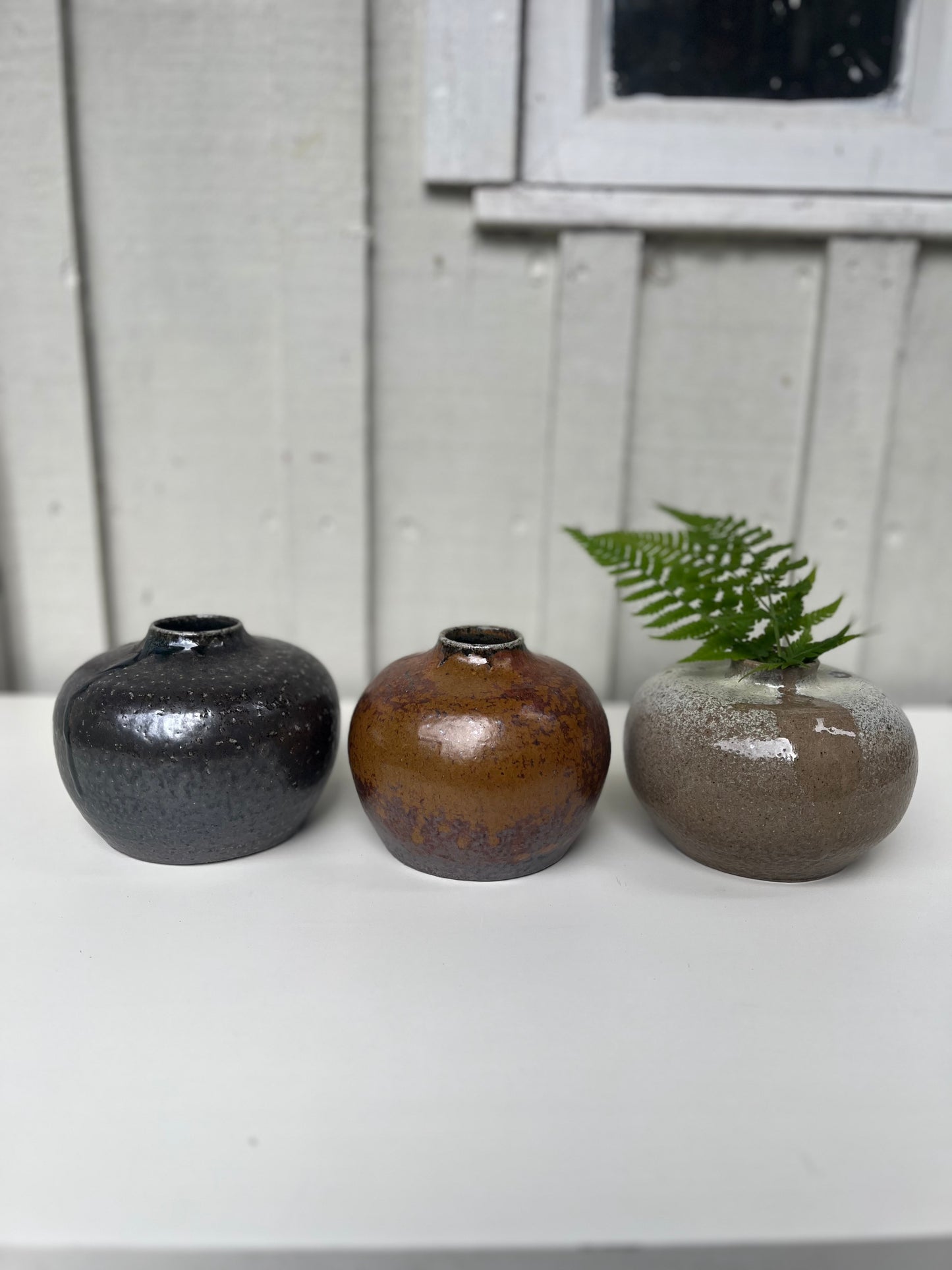 Salt glazed vase - snow