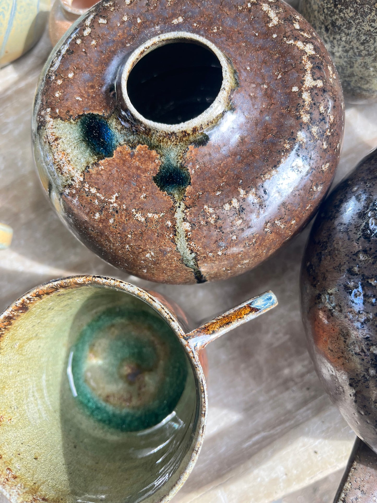 Salt glazed vase - mottled bronze
