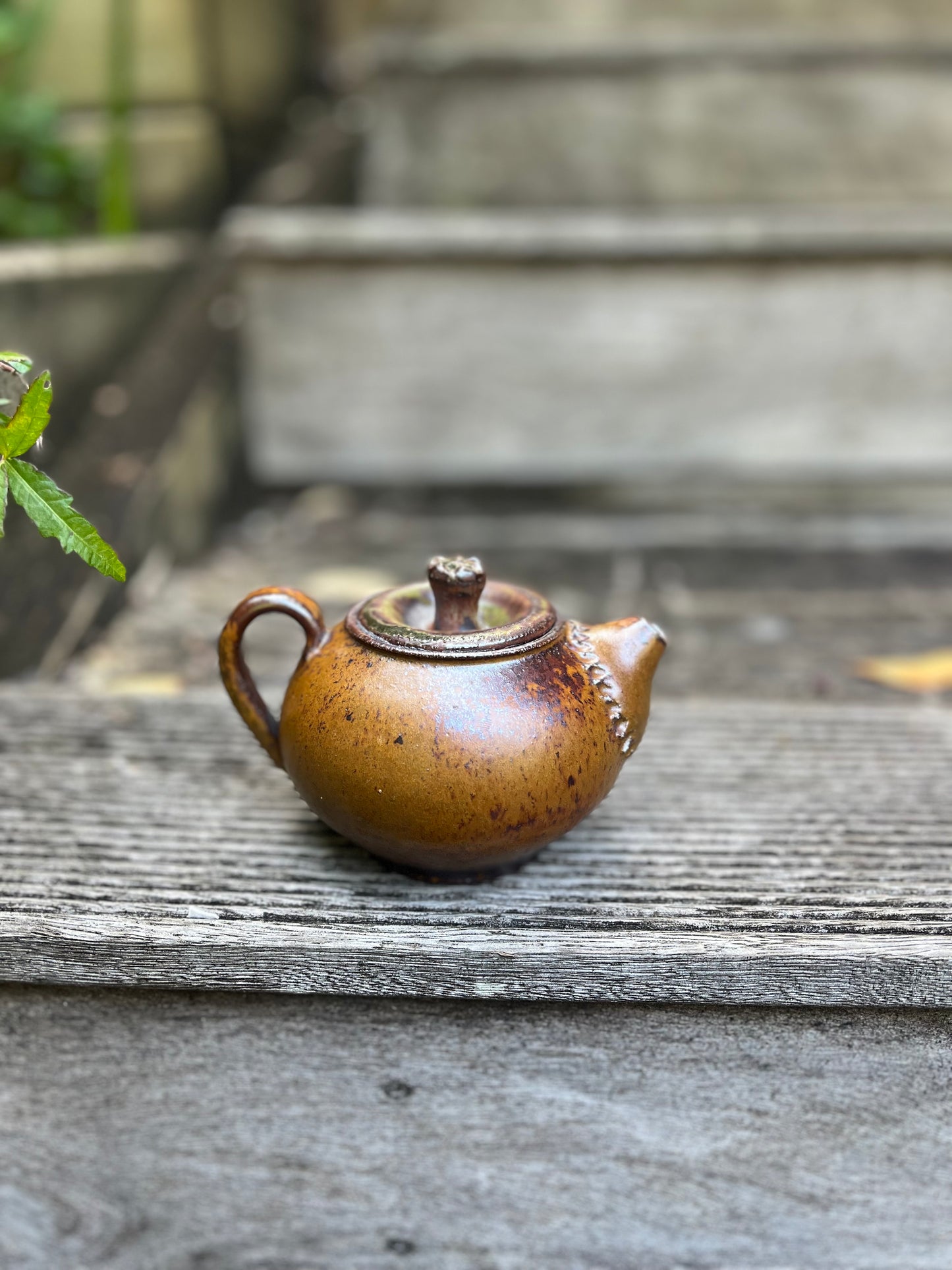 Burnt orange teapot - tea for one