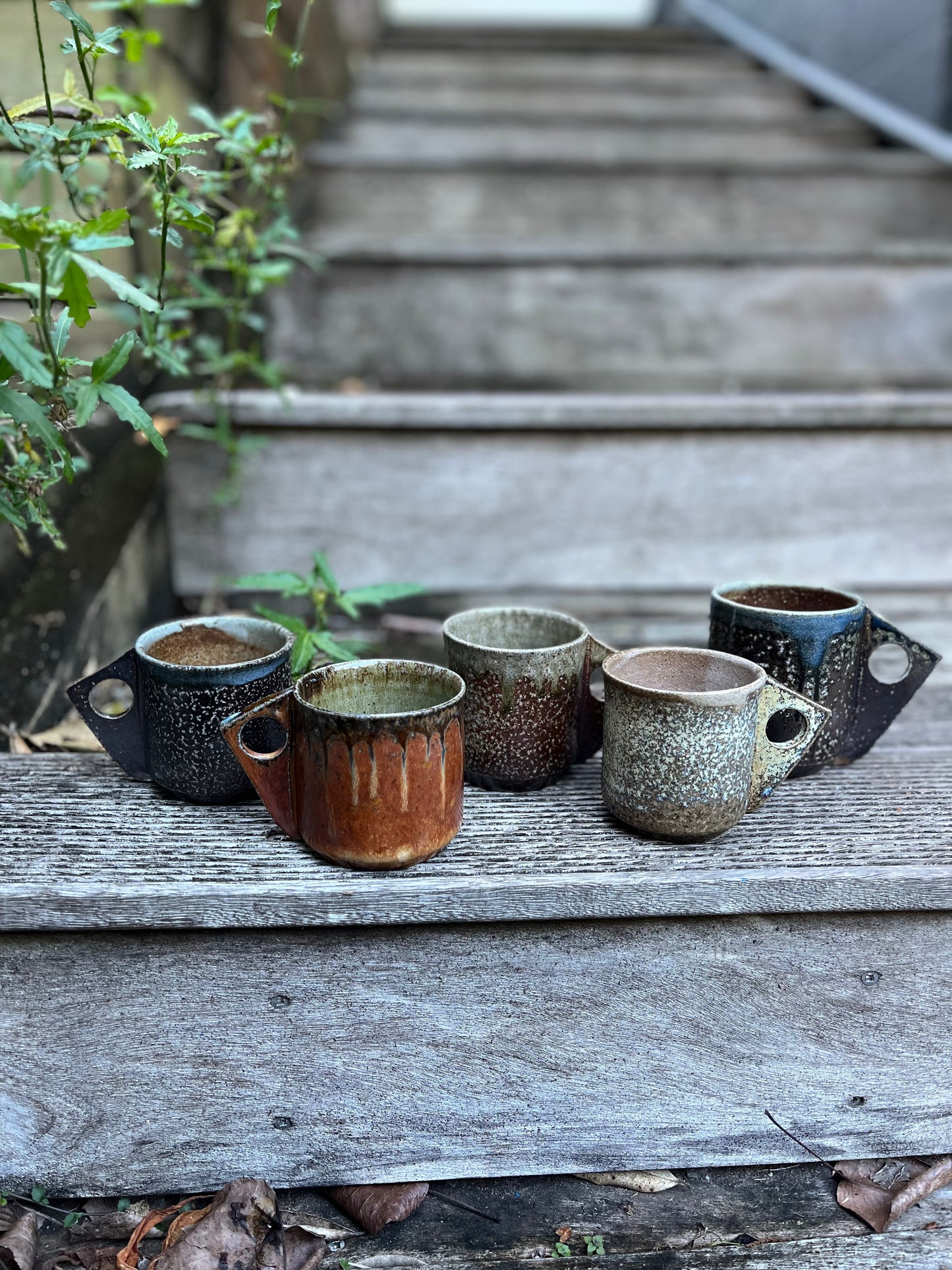 Salt glazed mug - burnt orange