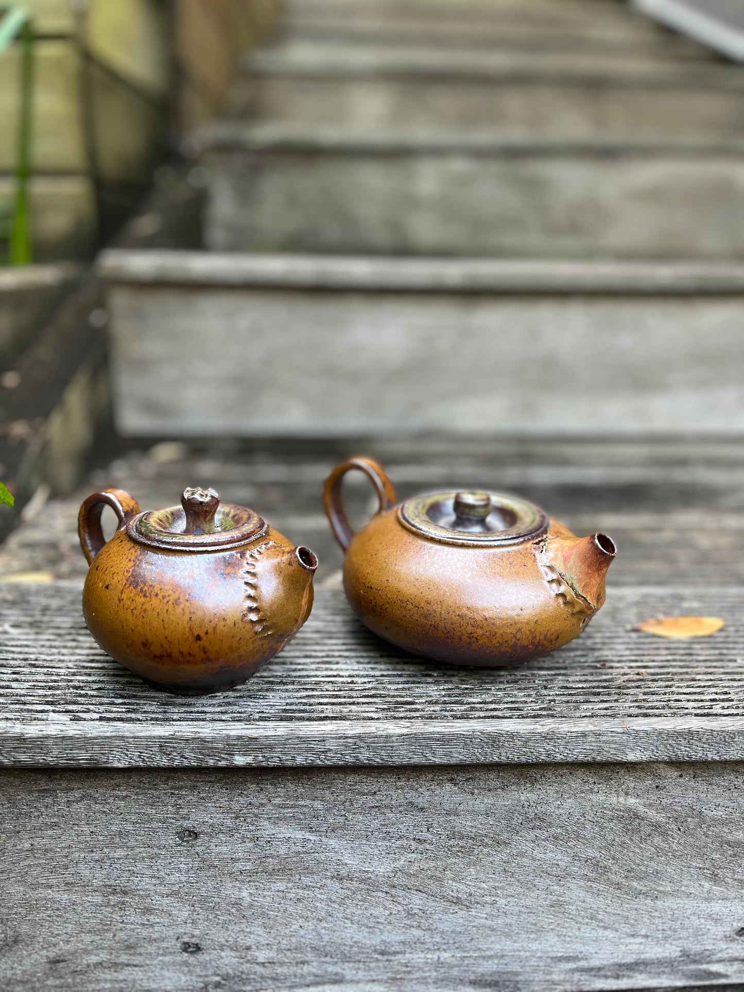 Burnt orange teapot - tea for two