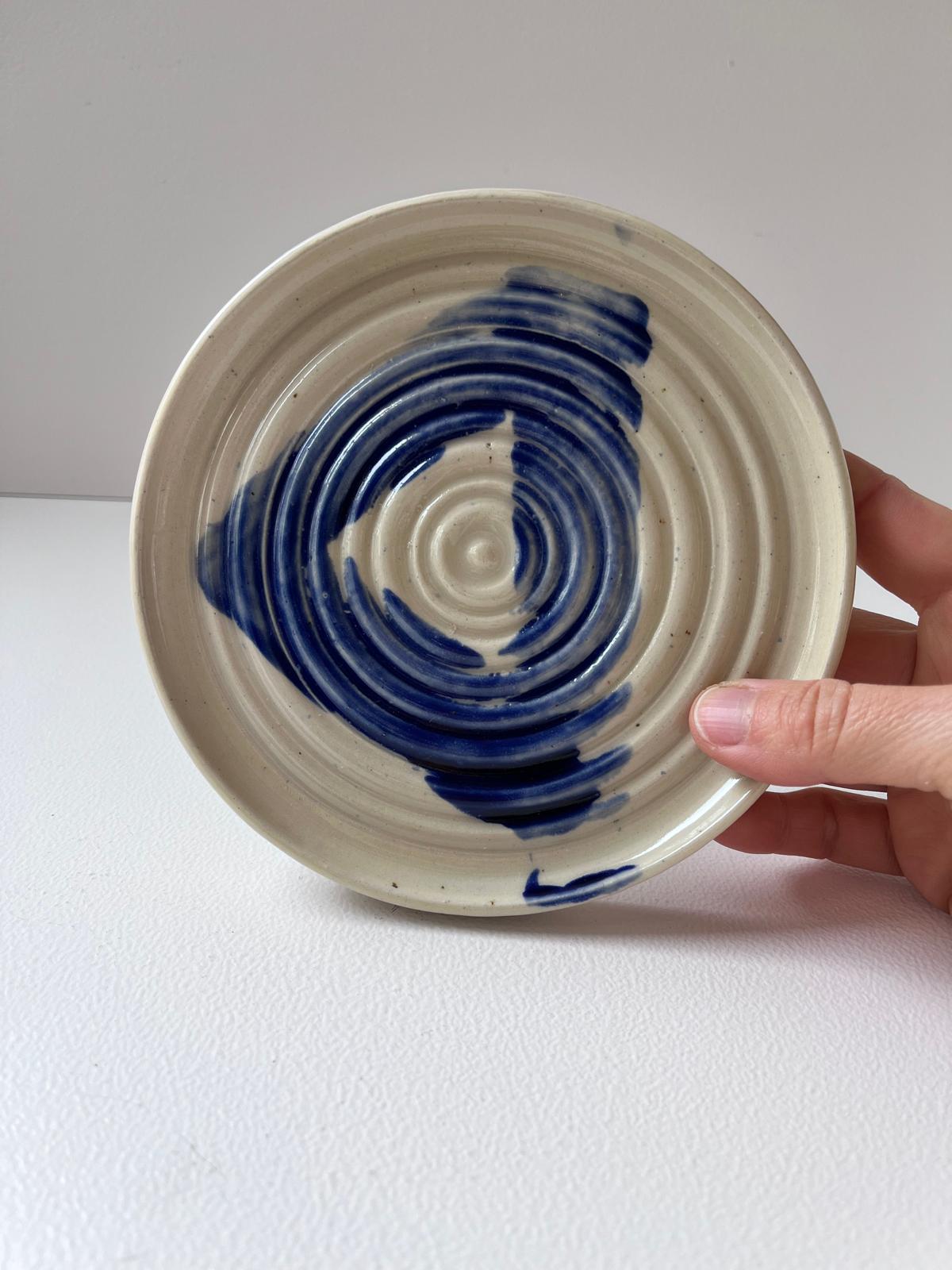 Carved dish | cobalt