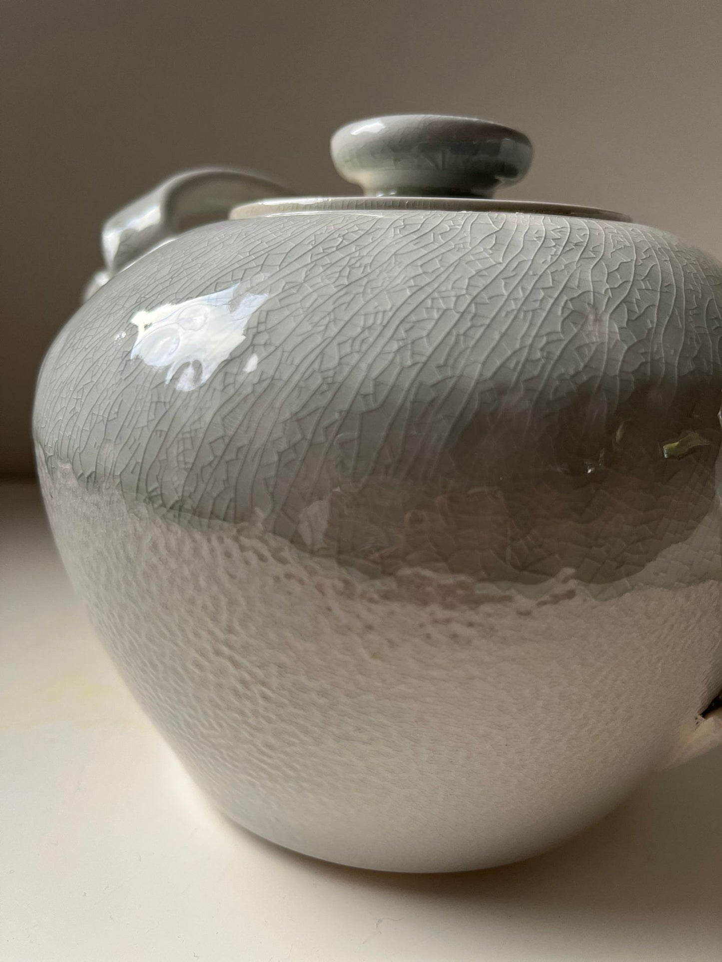 Large salt fired teapot