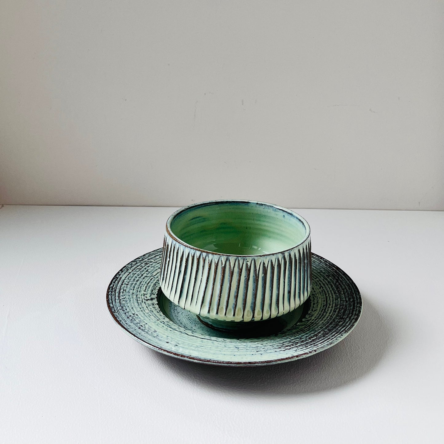 Bowl and plate set | mint green